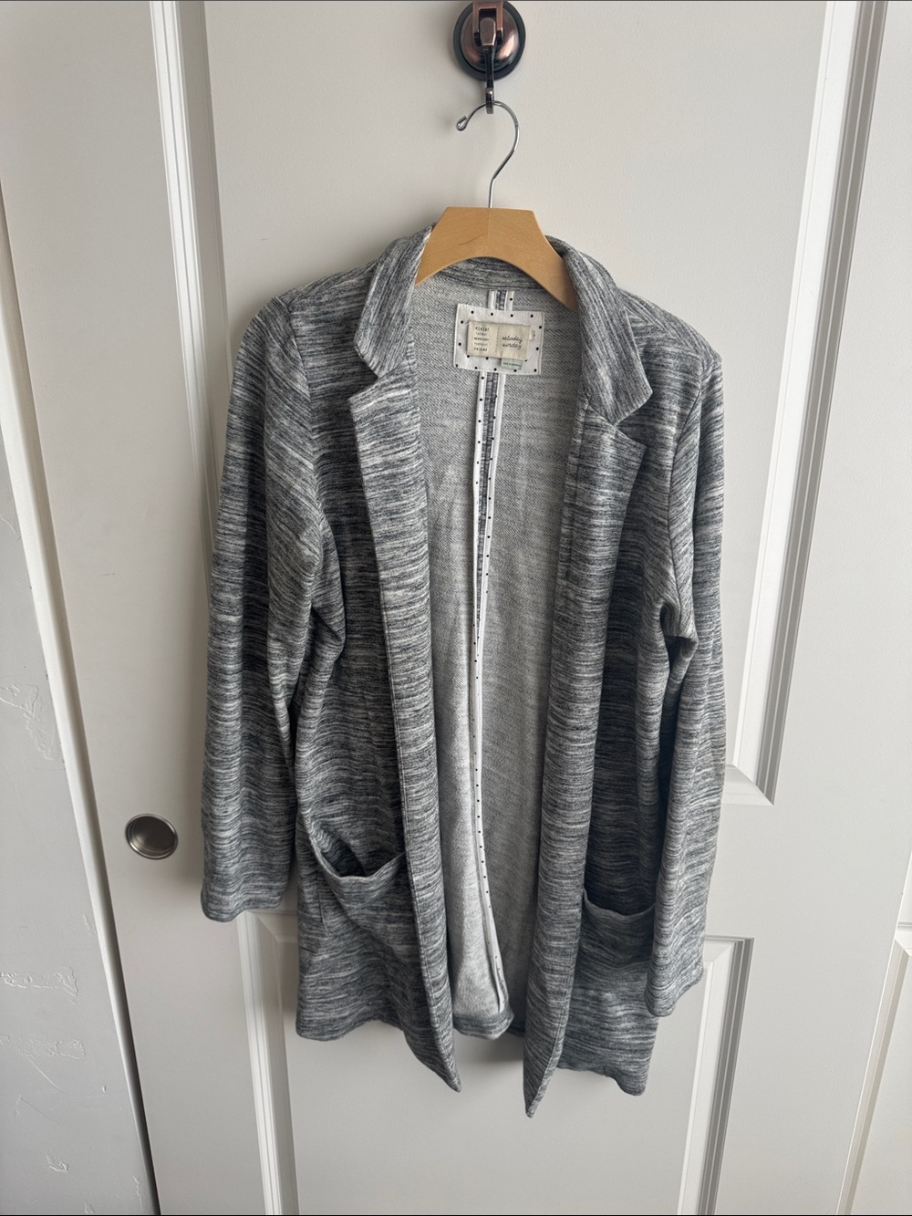 Open-Front Gray Cardigan